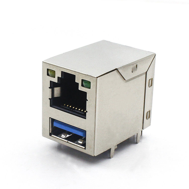 USB3.0 RJ45 USB Connectors / Rj45 Modular Plug Right Angle Orientation
